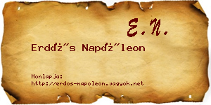 Erdős Napóleon névjegykártya
